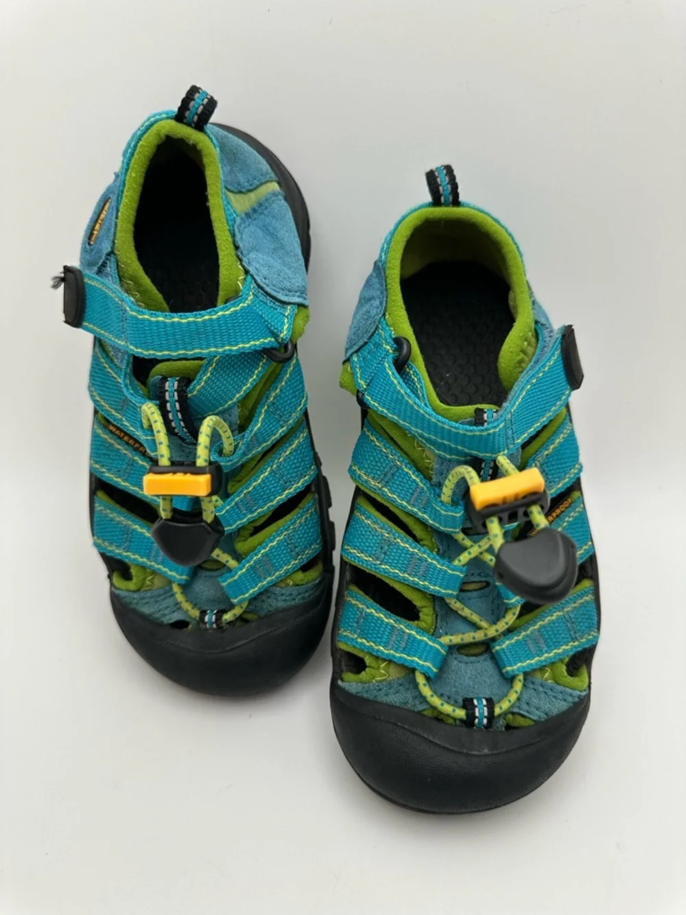 KEEN Newport Youth Aqua Blue / Lime Green Waterproof Sandals YOUTH SIZE 1 2